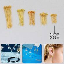 200pcs DIY Jewelry Making Headpins, 16mm-40mm Sizes Ball Pins, Bendable & Cuttable Beading Needles, Suitable For Jewelry Making And Sewing Supplies, Round Head Pins, Earring & Pendant Connectors, Cuttable Beading Pins, Bracelet & Necklace Decorative Pins, Can Replace Eyepins As Bead Piercing Connectors