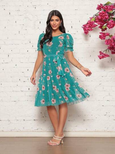 Vestido Forrado Moda Evangélica Midi Lançamento