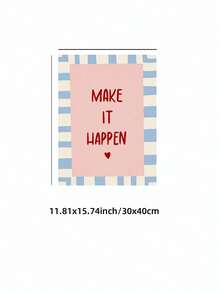 1 pieza Cartel de pared sin marco "Hazlo realidad" | Póster de empoderamiento en tono rosa palo con tipografía vintage | Impresión motivacional de autocuidado para habitación de niña y dormitorio | Decoración para sala de estudio, dormitorio, FunkyPosters, impresiones para pared - Multicolor - Ver 12