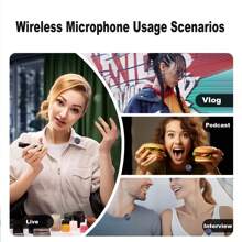 Microphone cravate sans fil professionnel pour smartphone, microphone sans fil plug-and-play avec boîtier de charge numérique pour enregistrement vidéo/audio, micro cravate avec aimant pour interview/vlog/enseignement (expédition aléatoire de nouveaux et anciens modèles)