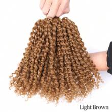 8 英寸卷曲渐变色 3 件 Marly Bob 接发 Jerry 钩针编织蓬松非洲卷曲钩针辫子合成发短蓬松非洲弹簧扭结钩针编织发女士非洲卷曲头发钩针辫子合成钩针接发日常使用