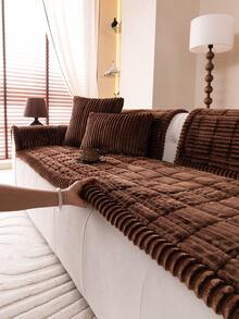 1pc Bohemian Quilted Sofa Cushion, Thick Layered Sofa Cover, Soft Comfortable Warm Pad, Pet-Friendly Sofa Protector, Home Decor, Protective Cover For 2, 3, 4 Seater Sofas And Sectional Sofas