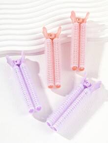 4 件装蓬松发髻和造型工具、卷发夹、无痕夹、发根刘海前夹、粉色配饰、美发工具 - 彩色 - 查看 8