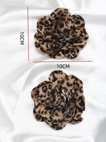 2pcs Detachable DIY Shoe Accessories, Leopard Print & Black Rose Flower Decor, Elegant Shoe Clips For High Heels, Flats, Sandals, Pumps, Suitable For Dates, Parties