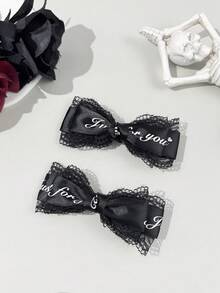 2 件哥特式深色发夹，适合节日装扮，哥特爱好者的日常佩戴，爪夹，发夹，发夹，发夹