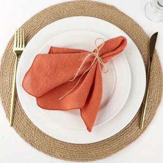 50PCS Wedding Napkins Cloth Edge Sewing 32*32cm/12.6*12.6inch Dinner Square Washable Reusable Gauze Tea Towel Table Decoration For Banquet Restaurant Baby Shower Christmas Everyday Use