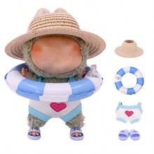 Doll Clothes Only] 1st/2nd Generation Accessories Labuba Summer Swimsuit Set, Includes: Swim Ring + Slippers + Goggles + Swimwear, Laba Not Doll Clothes, Pool Toys - Multicolor - View 2