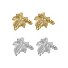 Men's Retro Exaggerated Leaf Maple Leaf Business Fashion Cufflinks French Sleeve Nails - Multicolor - View 5