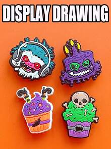 25 PCS Halloween-Themed Party Series, Halloween-Themed Shoe Decoration Accessories, Soft PVC Ghosts, Skeletons And Festive Designs - Plastic Shoe Accessories, Covering Classic Halloween Elements Such As Pumpkin Heads, Ghosts, Bats, And Skulls, With A Quirky, Mysterious And Festive Style, Suitable For Decorating Shoes, Bags, Hats