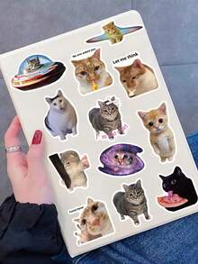 50 Stücke Lustige Katzen Meme Aufkleber, Cartoon Dekoration, Schulmaterial, Scrapbooking, Laptop, Gepäck, Gitarre, Wasserflasche, Handyhülle, DIY Aufkleber