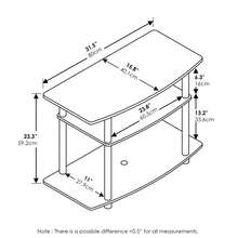 HOMLUX 3-Tier TV Stand, Entertainment Center With Stainless Steel Tubes, No Tools Assembly, Fits Up To 32-Inch TVs, Black TV Stand, Modern Media Console For Living Room, French Oak/Black - 法國橡木/黑色 - 查看 5