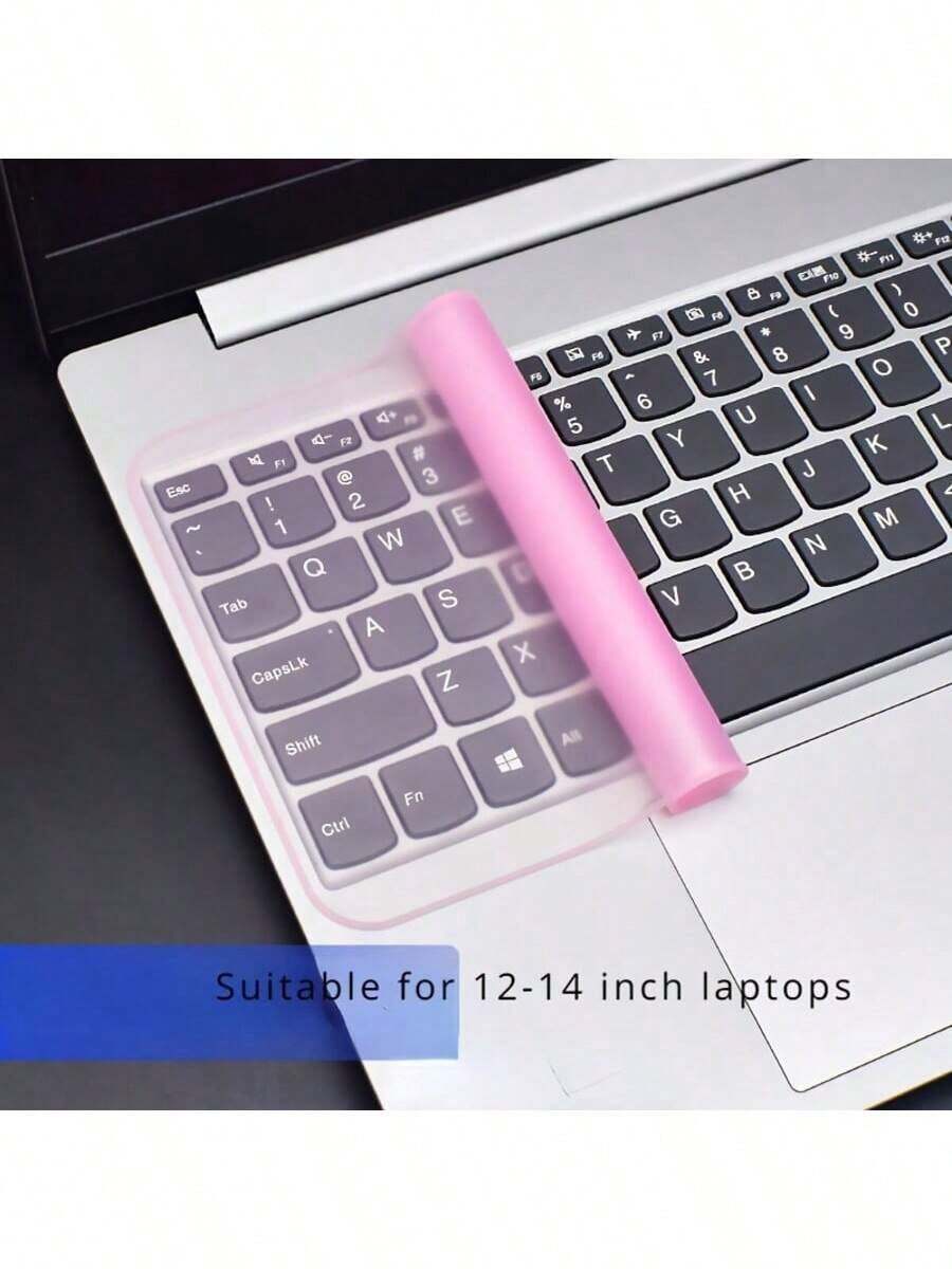 2 Piece Of Silicone Keyboard Protective Film, Suitable For 12-14 Inch Laptops, Waterproof And Dustproof Cover, Easy To Clean, Flexible Film, Dustproof Keyboard Film | Flexible Keyboard Protective Film | Durable Keyboard Film - Hồng - Xem 1