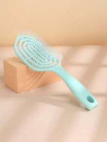 4件/2件/1件女孩发梳套装，蓬松按摩猪鬃大弯梳，镂空圆梳，马卡龙色系，必备发梳，美发造型工具，护发及沙龙配件，适合美容旅行及美发沙龙使用 - 彩色 - 查看 5