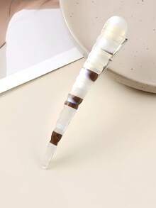 1 件女士创意个性化发夹，新款 PVC 不对称条纹简约百搭发夹，适合日常、通勤、校园、派对、度假、旅行、摄影、爪夹、发夹、发夹、发夹、发夹、发夹