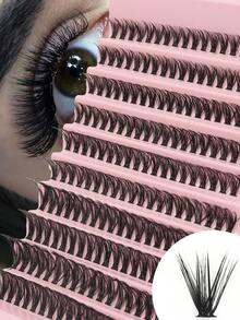 200 Stück D-Curl DIY Cluster Wimpern, natürlich weich, segmentierte Wimpernverlängerungen Make-up, für den perfekten fließenden Look, natürliches Aussehen, gemischte Länge 6-15 mm, anfängerfreundlich und wiederverwendbare Wimperncluster, Wimperncluster, Einzelwimpern, Wimpern, Falsche Wimpern