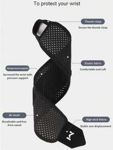1件/2件装可调节运动护腕，黑色举重护腕，男女通用，羽毛球网球健身房健身护腕配件 - 彩色 - 查看 5