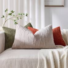 1/2 vỏ gối trang trí kẻ sọc cổ điển, vải dệt 100% polyester, thiết kế khóa kéo, có thể giặt máy, họa tiết hình học, thích hợp cho ghế sofa, giường, phòng ăn, văn phòng tại nhà - Nâu nhạt - Xem 8