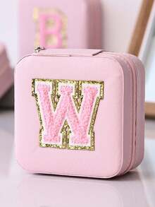 1 Stück Schmuckkasten (A-Z Buchstaben) Schmuckkasten, Aufbewahrungsbox, Schmuckablage, Ohrring Halskette Aufbewahrungsregal, Aufbewahrungsschale, tragbarer Reise-Schmuckkasten, saisonale Aufbewahrung für Herbst/Winter, Ring Ohrring Halskette Aufbewahrungsbox, Präsentationsständer - Geeignet als Geschenkbox für Mädchen und Damen, Halloween Geschenkbox, Weihnachtsgeschenkbox