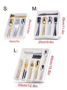 1 pièce Boîte de rangement pour couverts, boîte de rangement pour argenterie, plateau de rangement pour tiroir de cuisine, en matériau plastique PP, convient pour le plan de travail de la cuisine, le rangement dans les tiroirs, les couverts, les baguettes, le compartiment de rangement des ustensiles