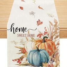 1PC Autumn Table Runner Watercolor Pumpkin Fall Fall Table Runner Fall Fall Fall Table Decoration Indoor And Outdoor Table Decoration