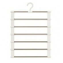 1pc Portable Storage Hanger, Multi-Functional Pants Rack, Foldable Stainless Steel Pants Rack, Multi-Layer Seamless Pants Rack Clips, Lightweight Space-Saving Closet Hanger Pants Rack, Suitable For Dresses, Pants, Shoes, Jeans, Underwear, Skirts - Multicolor - View 9