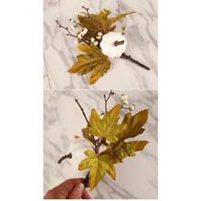 Ramo de hojas de arce en maceta para otoño/Halloween/Acción de Gracias, ramas de decoración verde variada de Halloween para agregar ambiente festivo