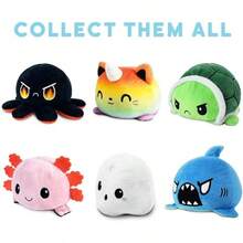 TeeTurtle - The Original Reversible Shark Plushie - Blue - Cute Sensory Fidget Stuffed Animals That Show Your Mood - Cá mập + Kỳ lân biển - Xem 4