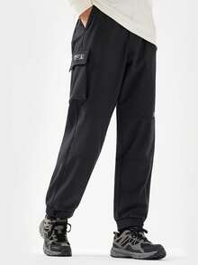 CAMEL CROWN Women's Autumn And Winter Outdoor Assault Soft Shell Pants Windproof And Water-Proof Drawstring Pants Plus Fleece Overalls - Phantom Black - View 2