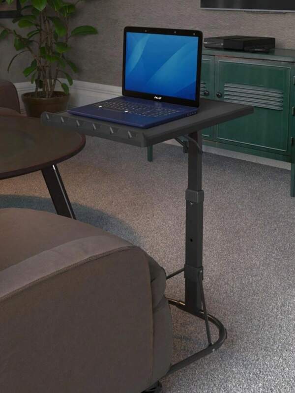 Portable Adjustable Folding Table - 23.5-28"H Black Multi-Functional, Indoor/Outdoor Use, For Work, Study, Dining, Events