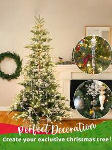 10 件圣诞树装饰水晶饰品亚克力圣诞饰品雪花冰柱水晶挂饰圣诞树冬季节日冰雪派对装饰 - 彩色 - 查看 10