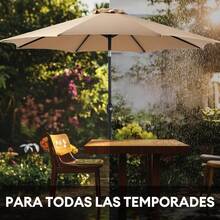 Outdoor Sunshade Courtyard Balcony Folding Umbrella Leisure Straight Pole Umbrella - Caqui - Ver 3