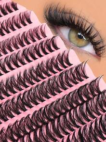 200 Stück D-Curl DIY Cluster Wimpern, natürlich weich, segmentierte Wimpernverlängerungen Make-up, für den perfekten fließenden Look, natürliches Aussehen, gemischte Länge 6-15 mm, anfängerfreundlich und wiederverwendbare Wimperncluster, Wimperncluster, Einzelwimpern, Wimpern, Falsche Wimpern