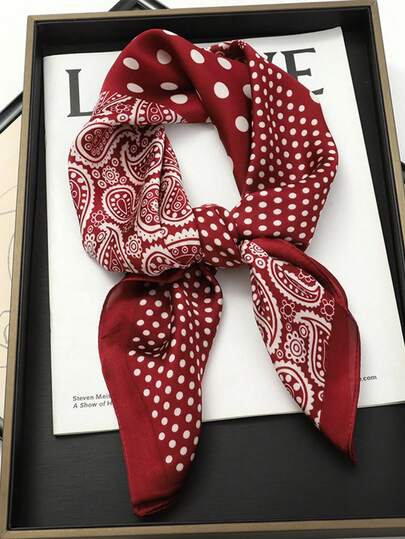 1 chiếc khăn quàng cổ nam công sở, họa tiết Paisley đỏ, thời trang, đa năng, giản dị, thanh lịch, phong cách công sở nhẹ nhàng, phù hợp cho cả nam và nữ, có thể phối với vest nam và trang phục nữ, một món quà lý tưởng cho bạn bè.