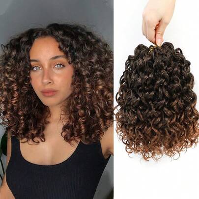 GoGo Curl Crochet Hair 1-6 Packs Water Wave Crochet Hair 10/14/18/22Inch Curly Crochet Hair For Women Short Beach Curl Crochet Hair Synthetic Deep Twist Crochet Hair Extensions