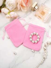 30 件天鹅绒珠宝袋带抽绳 - 柔软抽绳礼品袋适合婚礼、派对、情人节和周年纪念日，适合女性收纳整理器旅行必需品返校宿舍收纳秋季装饰