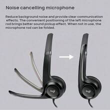 Logitech H390 USB Noise-Cancelling Headset With Rotating Omnidirectional Microphone, In-Line Volume Control, Comfortable Headband + Breathable Ear Pads, Essential For Online Class Call Centers, Pink - Pink - View 6