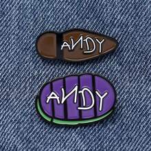 2pcs ANDY Hard Enamel Needle Creative Abstract Brooch Lapel Badge Jewelry Accessories - Multicolor - View 9