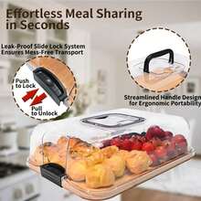 Travel Charcuterie Board With Lid,Cutting Boards For Kitchen, Black Handles, Perfect For Charcuterie & Snacks - màu nâu - Xem 5
