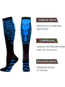 2/6/12 szt. Unisex kompresyjne skarpetki sportowe do kolan, odprowadzające wilgoć, wygodne, materiał z mieszanki nylonu, odpowiednie do koszykówki, piłki nożnej, biegania, aktywności na świeżym powietrzu
