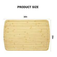 mteryoing Tabla de cortar de bambú extra grande de 30x20 pulgadas, cubierta para estufa de gas, tabla de cortar con ranuras profundas para el jugo, reversible y fácil de limpiar para el hogar y restaurantes - 30" de largo x 20" de ancho - Ver 5