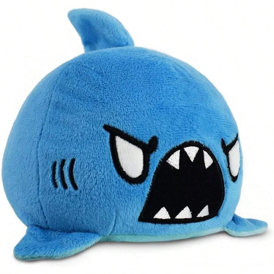 TeeTurtle - The Original Reversible Shark Plushie - Blue - Cute Sensory Fidget Stuffed Animals That Show Your Mood - 藍鯊 - 查看 1