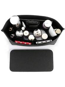 Felt Tote Bag Organizer Insert With Bottom Pad, Compatible With MM City 30 33 PM And More, Black, Suitable For Back To School Season - Black - View 2