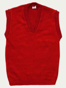 Chaleco Escolar Cerrado Cuello V Acrilán - Rojo - Ver 3