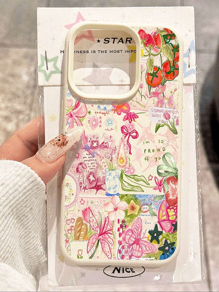 1 Ốp lưng điện thoại mềm chống nước, chống rơi, chống trượt hình mèo và dâu tây dễ thương, tương thích với Apple và các điện thoại khác, chống sốc, chống trầy xước - Nhiều màu - Xem 1