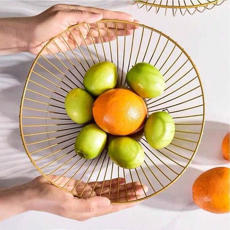 Iron Fruit Basket, Rust-Resistant & Breathable Snack Bowl - Kitchen Storage Organizer Rack, Can Hold Fruits And Packaged Snacks, Also Suitable For Living Room Or Kitchen - Multicolor - View 10