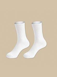 7 双青少年白袜，运动袜，篮球袜，休闲中筒袜，商务袜，适合 12-16 岁男孩，四季皆宜 - 彩色 - 查看 3