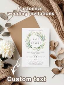 1pc/20pcs/50pcs/100pcs Customizable Modern Wedding Thank You Cards Invitations, Customizable Text And Photos, Minimalist Wedding Thank You Cards, Boho Wedding Thank You Cards, Elegant Wedding Thank You Photo Cards, Folding Thank You Cards, Photo Wedding Thank You Cards, Modern Minimalist Wedding, Personalized Customization, All Text Customizable, Best Gift For Him. - Multicolor - View 11