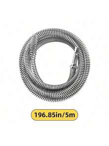 1个管道疏通弹簧工具，适用于马桶、厨房水槽、地漏堵塞管道的疏通，高密度弹簧易于弯曲，L/U/S型管道清洁工具（不含钻头）