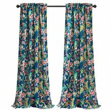 LUSH DECOR Dolores Light Filtering Window Curtain Panels Blue 52x95+2 Set Halloween-Fall Decor-Room Decor - 海軍藍/多色 - 查看 5