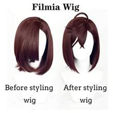 Momo Ayase Cosplay Wig Seiko Ayase Cosplay DAN DA DAN Dark Brown Wig With Bangs For Women Girls For Halloween Party (Brown)